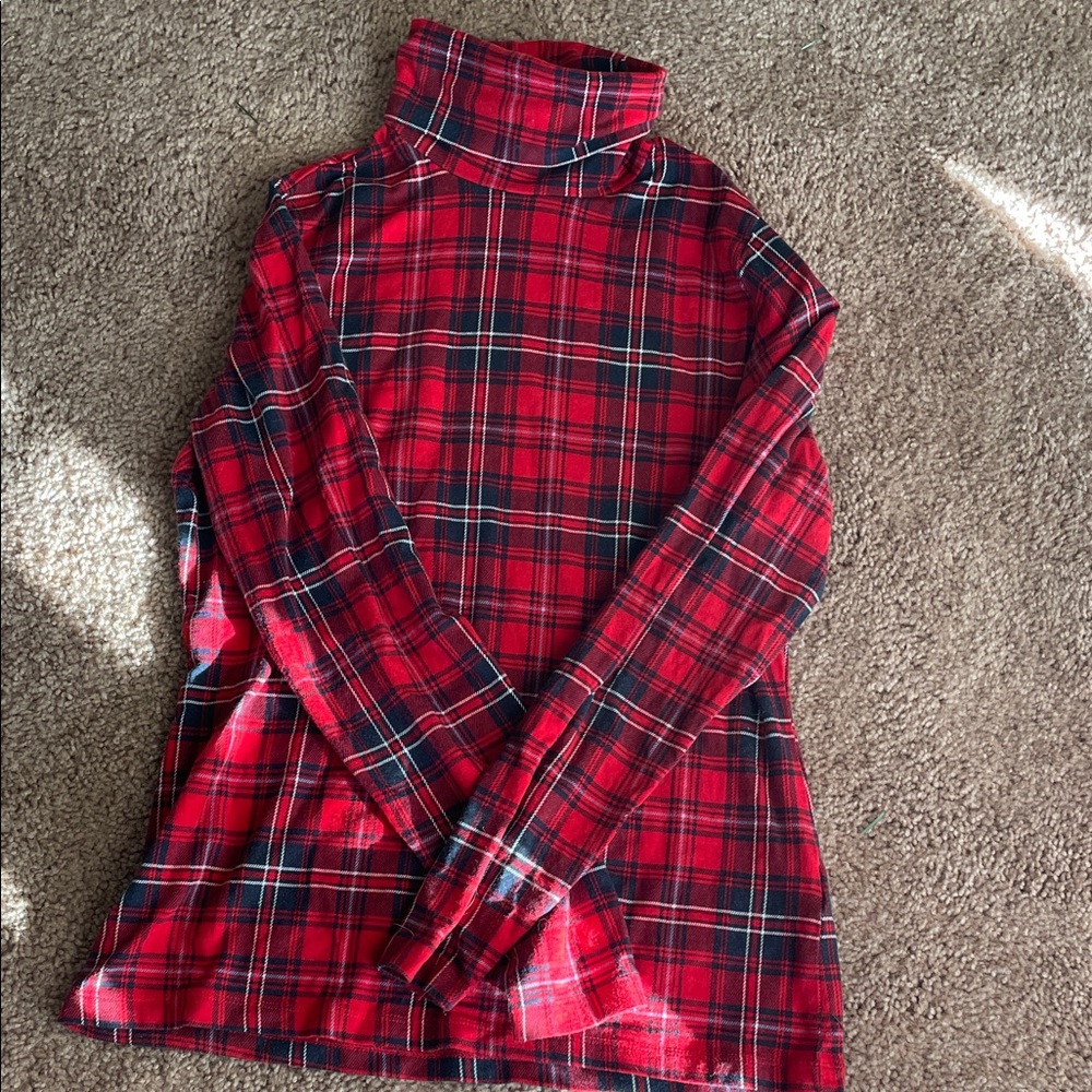 Land’s End Red Plaid Turtleneck